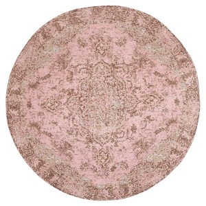 Lifestyle: Sahara Turkish Style Pink Distressed Medallion Round Rug
