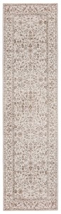 Moselle Beige and Brown Floral Distressed Runner Rug