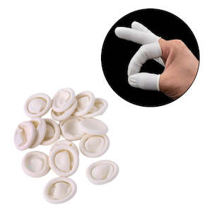 100pcs Natural Rubber Finger Gloves Disposable