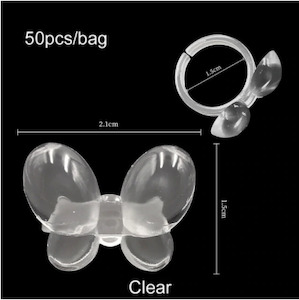 Nail Art - Colour Swatch Display - Bottle Ring Butterfly Tip Clear (50pc)