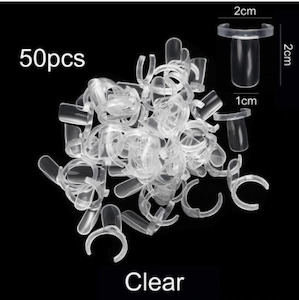 Nail Art - Colour Swatch Display - Bottle Ring Tip Clear (50pc)