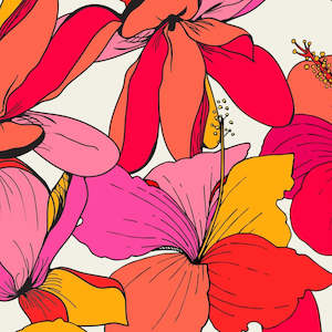 Fabric: Hibiscus Hottie Fabric by Miss Lolo