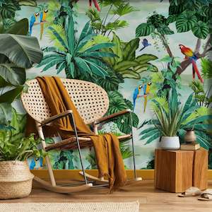 Homepage Featured Collections: Tropical Macaw Wallpaper by Miss Lolo