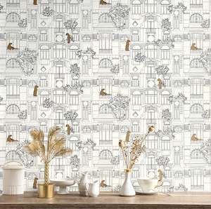 Aspiring Walls: Golden Age Cat Wallpaper by Aspiring Walls