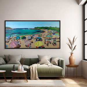 Art Work: Umbrellas by the Bay by Rachel Rae