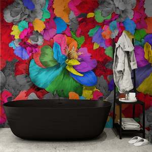 Rainbow Tickles Removable Bathroom Wallpaper