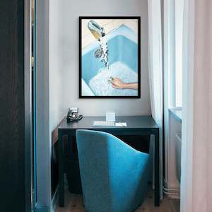 Julia Ockert Artwork: Retro Blue Bath by Julia Ockert