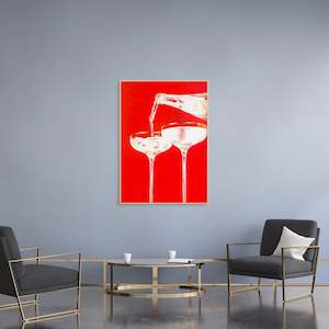 Julia Ockert Artwork: Red Retro Cocktail Glasses by Julia Ockert