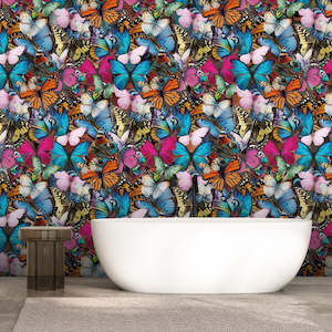 Bathroom Peel Stick: The Monarchy Removable Bathroom Wallpaper