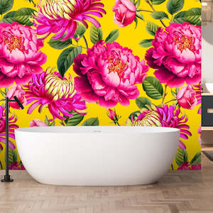 Bathroom Peel Stick: Well, Yellow There Removable Bathroom Wallpaper