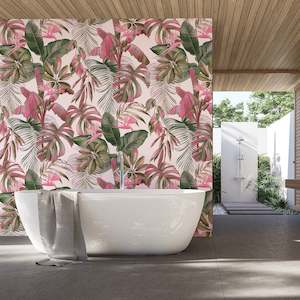 Bathroom Peel Stick: Tropinkana Removable Bathroom Wallpaper