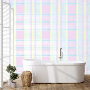 Bathroom Peel Stick: All Tartened Up Removable Bathroom Wallpaper