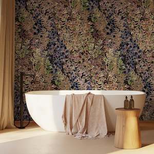 Bathroom Peel Stick: Wildflower Folklore Removable Bathroom Wallpaper