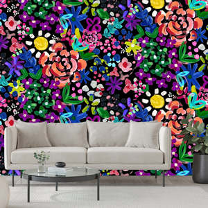 Peel And Stick Wallpaper: Night Blooms Peel + Stick by Miss Lolo