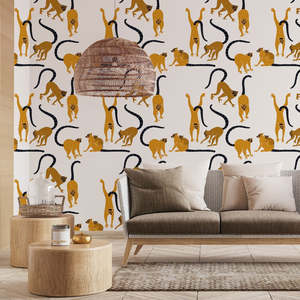 Peel And Stick Wallpaper: Laughing Lemurs Peel + Stick by Miss Lolo