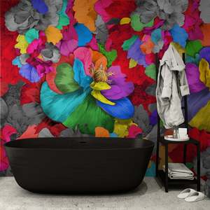 Entire Collection: Rainbow Tickles Removable Bathroom Wallpaper