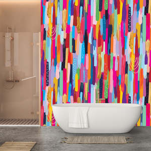 Bathroom Peel Stick: Dripping in Colour Removable Bathroom Wallpaper