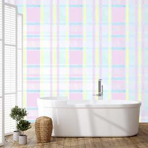 Bathroom Peel Stick: All Tartened Up Removable Bathroom Wallpaper