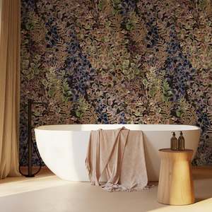 Bathroom Peel Stick: Wildflower Folklore Removable Bathroom Wallpaper