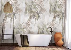 Bathroom Peel Stick: Relax in the Tropics Removable Bathroom Wallpaper