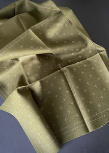 Sashiko Linen Cotton Cloth - Khaki
