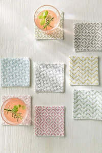 Gifts To Make: Sashiko Cotton Fabric - White Coaster