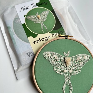Vintage Moth - Embroidery Hoop Kit, Nest Embirdery