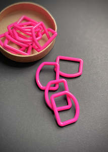 Lipstick Pink Nylon D Rings, 25mm