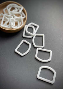 White Nylon D Rings, 25mm