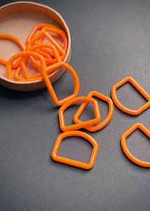 Buttons: Orange Nylon D Rings, 25mm