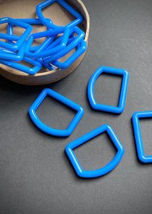 Mid Blue Nylon D Rings, 25mm