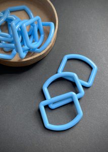 Buttons: Light Blue Nylon D Rings, 25mm
