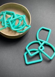 Buttons: Aqua Green Nylon D Rings, 25mm