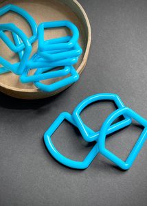 Buttons: Azure Blue Nylon D Rings, 25mm