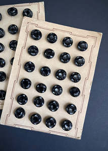Vintage Buttons, Black Shank 9mm or 10mm