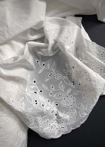 Fabric: Alba - Broderie Anglais Border Cotton Voile