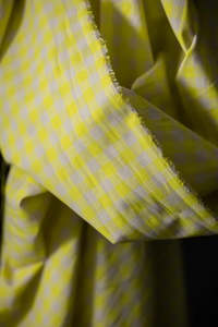 Linen: Neon Fizz Organic Cotton Linen Gingham Fabric