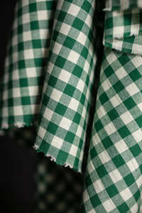 Linen: Mini Toto Organic Cotton Linen Gingham Fabric