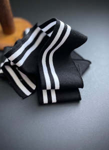 Medium Weight: Striped Cotton Rib - Black + White