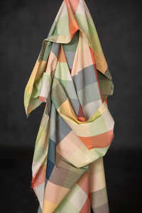 Merchant Mills: Pixel Watercolour Organic Cotton Check Fabric