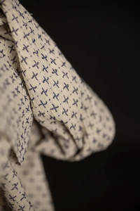 Merchant Mills: Hope Blues Cross Stitch Indian Cotton Fabric