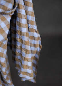 Fabric 1: Organic Cotton Gingham Seersucker - Millet