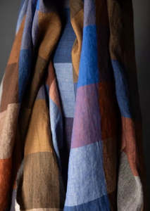 Fabric 1: Electro Blues Check Laundered Linen