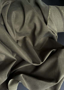 Cotton Drill Canvas: Tencel Cotton Sanded Twill, Olive