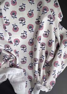 Cotton Drill Canvas: Flora Cornflower Blue, Cotton Canvas Fabric