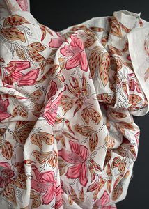 Light Weight: Hand Printed Cotton - Hibiscus