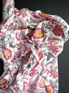 Light Weight: Hand Printed Cotton - Posie
