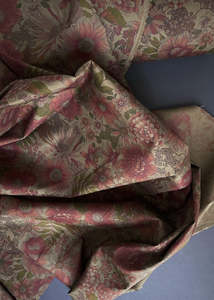 Light Weight: Stella Floral, Earth. Cotton Poplin Fabric