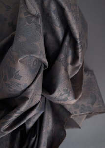 Light Weight: Stella Floral, Abyss. Cotton Poplin Fabric