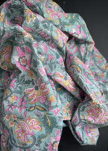 Light Weight: Hand Printed Cotton - Botanical Sunset